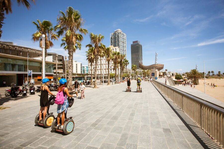 Barcelona: City Highlights Guided Segway Tour - Olympic Port to Vila Olímpica: Ground-Floor Terrace Views and Quiet Gardens