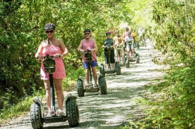 St Lucia Rodney Bay Village Segway Adventure - First ride practice: helmets, pads, and learning the Segway fast
